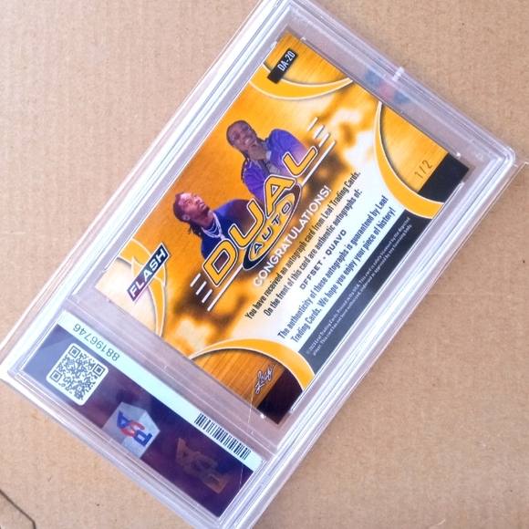 🎤📀Offset/Quavo "Dual Auto 1/2 - Black Metal/Sparkle Insert" Slab📀🎤 - Picture 5 of 6